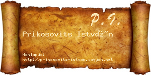 Prikosovits István névjegykártya